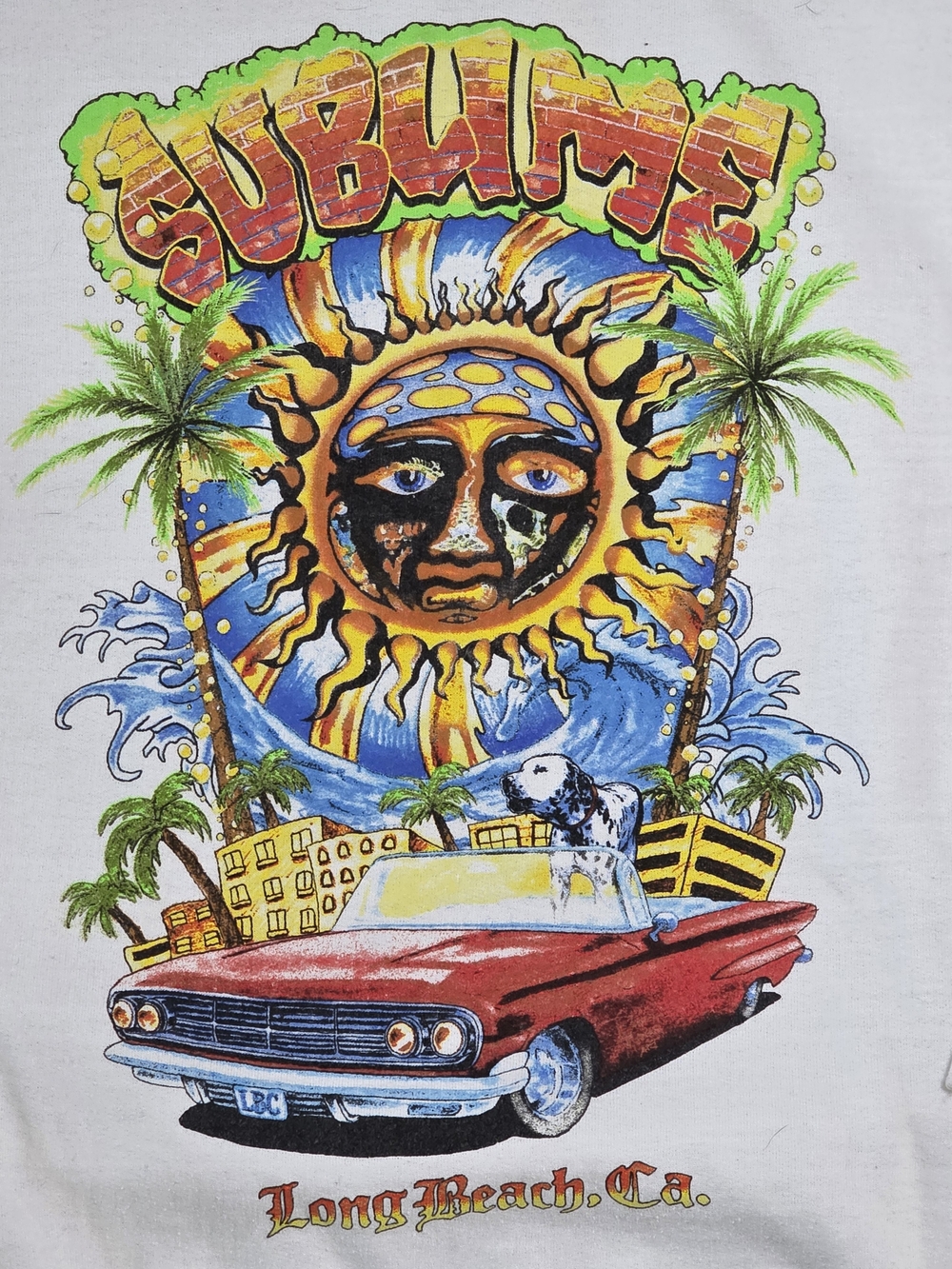Sublime ''Mind-Blown" Sun Logo Long Beach Graphic Crewneck Sweater Sz Lg
